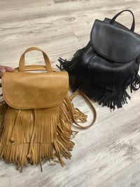 Image 2 of Fringy bookbag / crossbody bag
