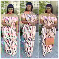 Caramel twist off shoulder maxi with pockets 