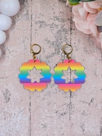 Image 3 of Floral Rainbow Earrings