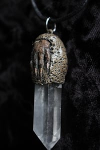 Image 6 of dead good ginuea pig paw and quartz pendant 