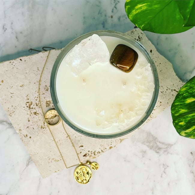 Zodiac Crystal Infused Candle 450g - GEMINI  **ONLY 10 AVAILABLE**