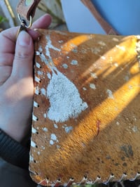 Image 5 of Woodstock cross body /passport bag - Tan with turquoise star