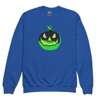 Image 9 of Youth Crewneck Sweatshirt - Jack O Lantern Vintage Green-Black