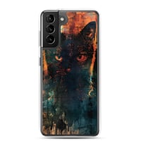 Image 23 of Dark Goth Black Cat With Orange Clear Case for Samsung®