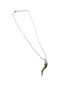 vintage LARGE italian cornicello horn good luck necklace sterling 