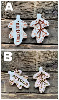 Image 9 of Autumn text leaf and a leaf. Set of 2.