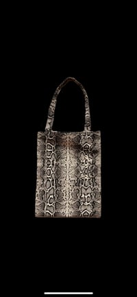 Image 2 of Snakeskin Print Cotton Tote Bag 