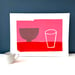 Image of Bowl and Tumbler monoprint 