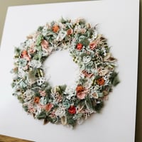 Image 2 of Large Embroidered Peach Wreath