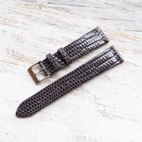 Image 3 of 19mm Stitchless Lizard Strap In Dk Brown