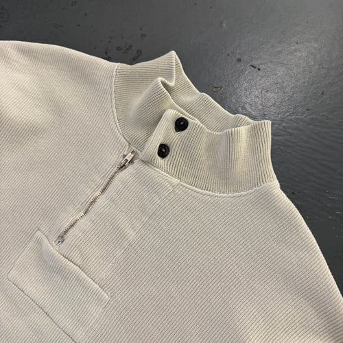 Image of 1984 Stone Island heavyweight ribbed 1/4 zip up sweatshirt, size large