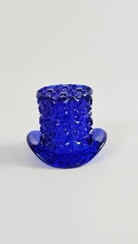 Image 3 of Boyd Cobalt Glass Hat Diamond Pattern