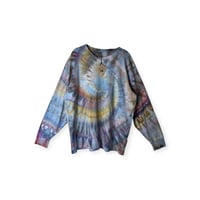 Image 1 of XL Unisex Adult Soft Long Sleeve Tee in Muted Spiral Ice Dye
