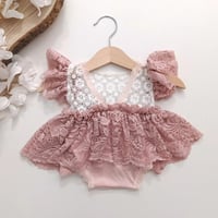 Image 4 of Newborn girls body-dress |Tamia | dusty pink | off white