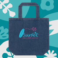 Organic denim tote bag