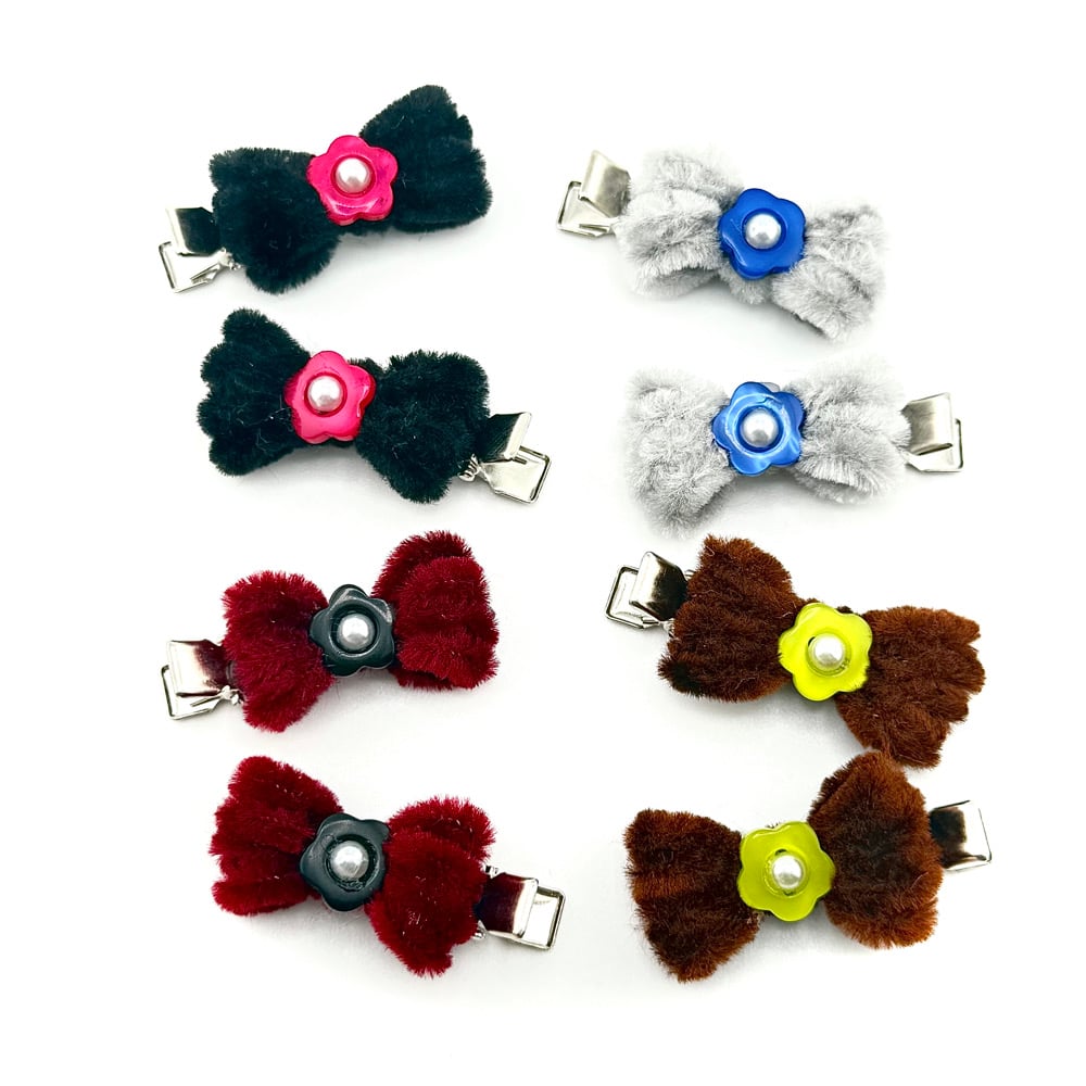 Image of Baby Fuzzy Bow Clips