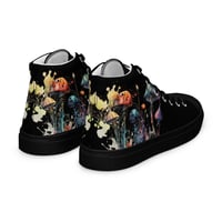 Image 8 of Beautiful Neon Watercolor Mushroom Mycology Women’s high top canvas shoes