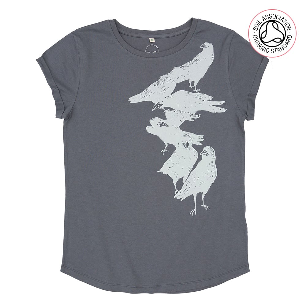 Crow Women's Roll Sleeve T-Shirts (Organic)