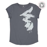 Image 2 of Crow Women's Roll Sleeve T-Shirts (Organic)