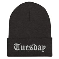 Image 1 of Tuesday - Embroidered Cuffed Beanie Cap