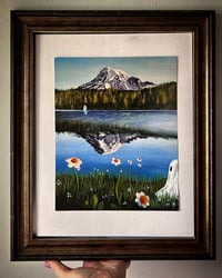 Image 1 of Original Spooky Mt Rainier Painting