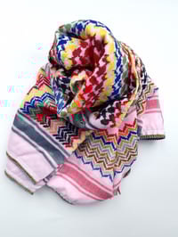 Image 3 of Light Pink/sky Blue Keffiyehs (Made in Jordan)