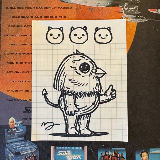 Image of Fat Bird Sharpie Sketch #134
