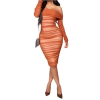 Image 3 of Sexy Off The Shoulder Pleated Dress - Casual Women's Wear - Womenswear
