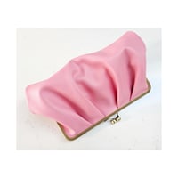 Image 1 of Pink Pleated Leather Clutch 