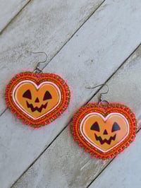 Image 1 of Pumpkin Heart earrings 