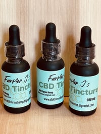 Image 2 of Farmer J’s CBD Tincture. 1 ounce bottle with dropper.