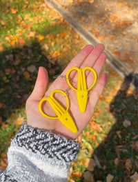 Image 2 of yellow scissor earrings
