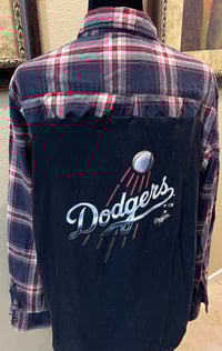 Vintage Blue/Red/White Flannel Shirt Dodgers
