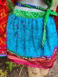 Image 1 of Boho slip skirt cream turquoise