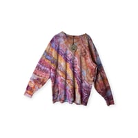 Image 1 of L Unisex Adult Soft Long Sleeve Tee in Solar Flare Geode Ice Dye