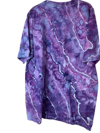 Image 7 of XL  Adult Combed Cotton Tee in Purple Haze Geode Ice Dye