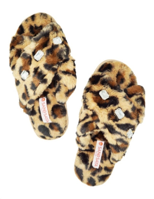 Image of Leopard Fur Slippers