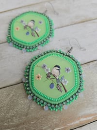 Image 2 of Green Bird earrings 