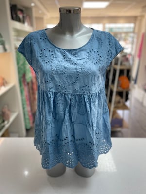 Image of Broaderie Anglaise Tiered Top With
