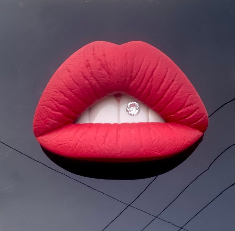 Image of Colin Christian Sculpture “Atomic” Lipsex, Matte Red with Jewel
