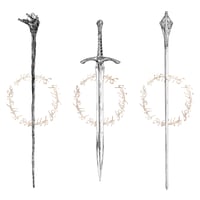 Image 1 of LOTR Weapon Selection 4 - Gandalf: Grey Staff, White Staff, Sword