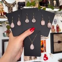 Image 8 of Rose Quartz & Gold Steel Drops