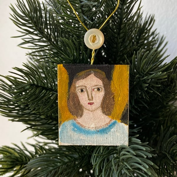 Image of Blue angel with golden wings