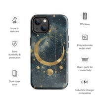 Image 16 of Blue and Gold Celestial Moons Design Tough Case for iPhone®