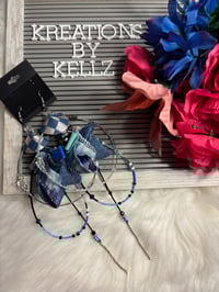 Image 3 of Denim Enchanted Cascade LARGE HOOP