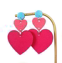 Image 7 of Boucles d'oreilles en cuir upcyclé- "Love to love me"