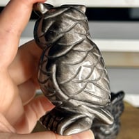Image 4 of Silver Sheen Obsidian Owl