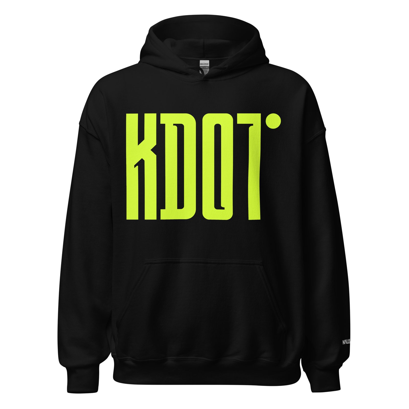 KDOT hoodie, black, front