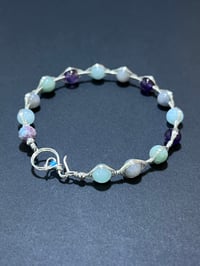 Image 1 of Amethyst｜Amazonite｜Aquamarine｜Angelite｜Ruby And Sapphire Bracelet