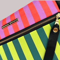 Image 4 of Pink & green striped crossbody